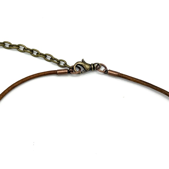 HAND CRAFTED Statement Pendant with Bronze Gold and Purple - Picture 11 of 11